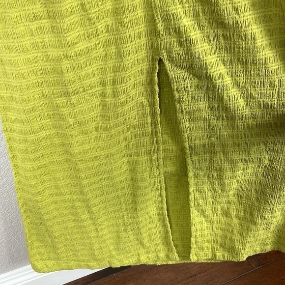 New Free People Nya Halter Maxi Dress Lime Green Twist Cut Out Linen Sz S - Picture 7 of 14